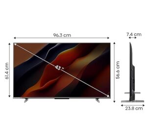 Hisense 108 cm (43 inches) Bezelless Series 4K Ultra HD Smart LED Google TV 43A6K (BLACK)