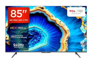 TCL 215 cm (85 inches) 4K Ultra HD Smart QD-Mini LED Google TV 85C755 (Black)