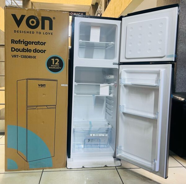 Von VRT-138DRHX Double Door Fridge 138L